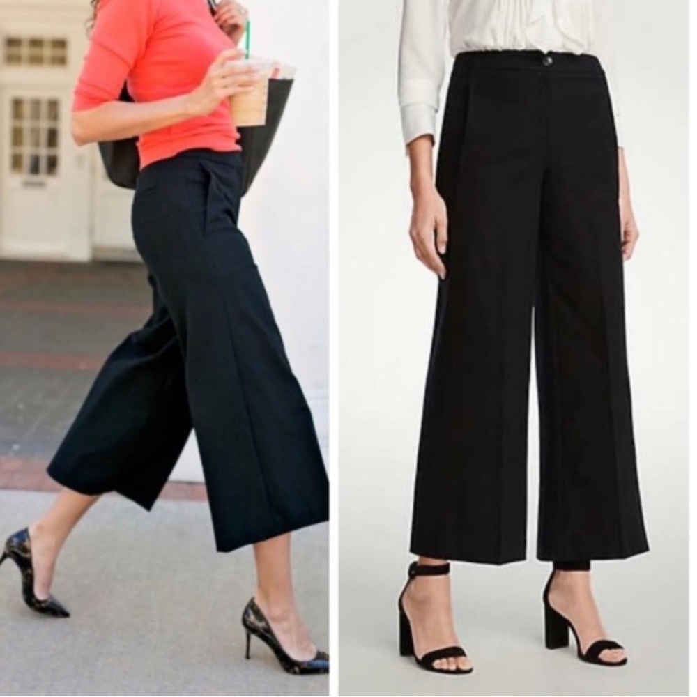 Ann Taylor Marina Crop Wide Leg Pants- Rust